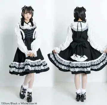 유메텐보 밀피유 프릴 오버롤 스커트 middle