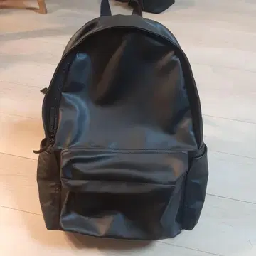 블랙 인조 가죽 백팩 백팩