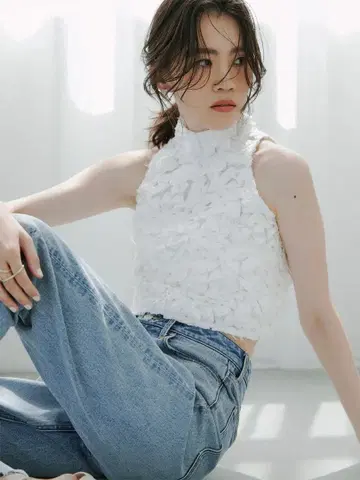 택 포함 새상품 anuans 파티큘러 블라우스 S