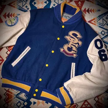 [ L ] 90sVintage Golden Bear 풀 데코 바시티 자켓