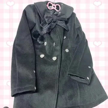 지뢰계 코트 블랙 리본