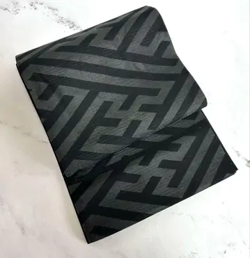 기하학 패턴 블랙 나고야 오비 니시진 비단