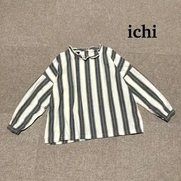 이치 스트라이프 블라우스 옷깃 프릴 일본제