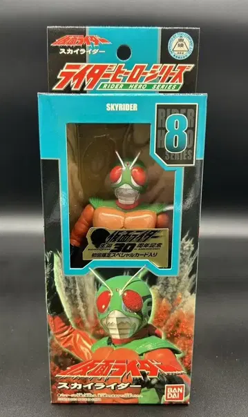 반다이 30주년판 라이더 히어로 시리즈 스카이 라이더 한정판 카드 포함