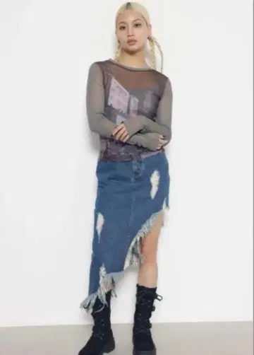 laguagem 라구아젬 데님 스커트