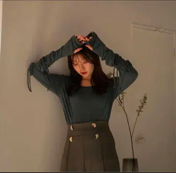 mideal 리본 롱 슬리브 상의