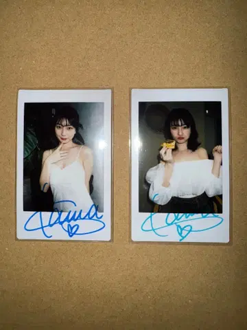 세토 칸나 친필 사인 폴라로이드 2장 세트