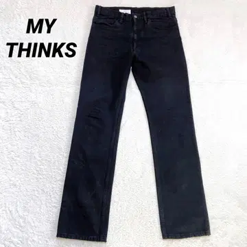 새상품급 [ mythinks ] 남성용 스트레이트 데님 팬츠 블랙 블랙