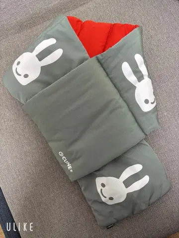 CUNE 충전솜 머플러 그레이/오렌지