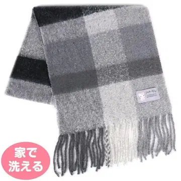 헬로키티 그레이 체크 머플러