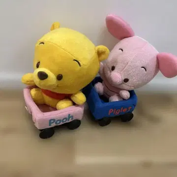 푸우 피글렛 기차 봉제 인형