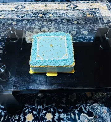 스카이블루 사각형 생일 결혼식 웨딩 케이스