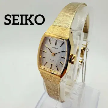 작동 SEIKO 세이코 수동 와인딩 손목시계 골드 스퀘어 정품 벨트 레어