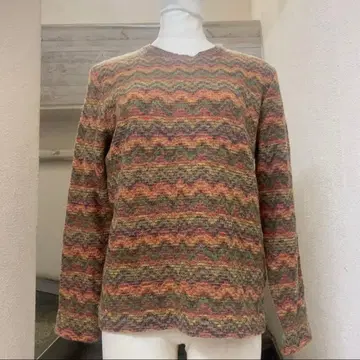 미쏘니 긴팔 스웨터 오렌지 카키 브라운 MISSONI