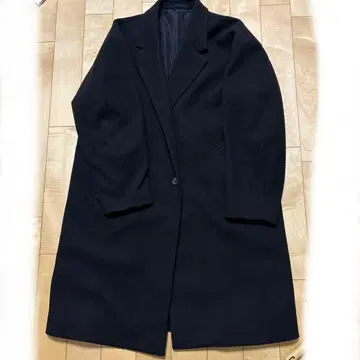 GU 롱 코트 블랙 무지 체스터 코트 XL 체형 커버