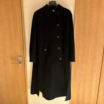 캐시미어 100% 블랙 롱 코트