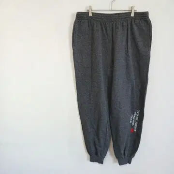 스웨트 팬츠 속기모 빅 사이즈 영문 프린트 허리밴딩 드로스트 끈