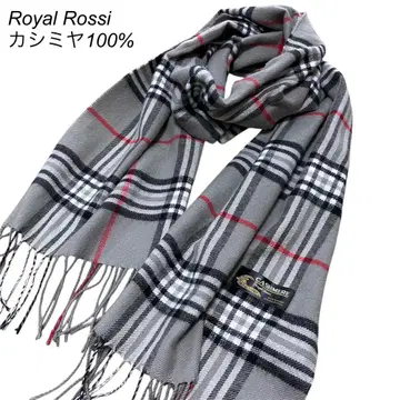 Royal Rossi 로얄 로시 캐시미어 100% 머플러 그레이 체크