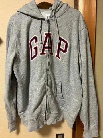 GAP 그레이 후드티 프론트 지퍼