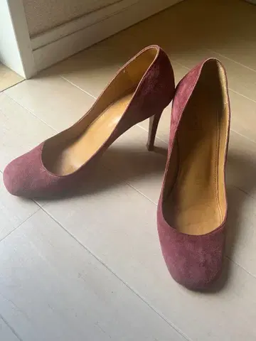 챔버 스웨이드 펌프스 하이힐 핑크 퍼플