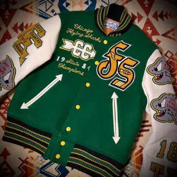 [ 컨디션 최상 ] WHITESVILLE 풀 데코 바시티 자켓