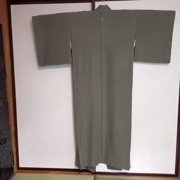 크레이프 원단 이로무지 히토츠몬 시라카바 염색 순수 실크 이중 기모노