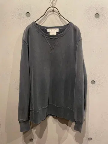 레미리프 양V 맨투맨 유즈드 가공 데미지 가공 페이드 블랙