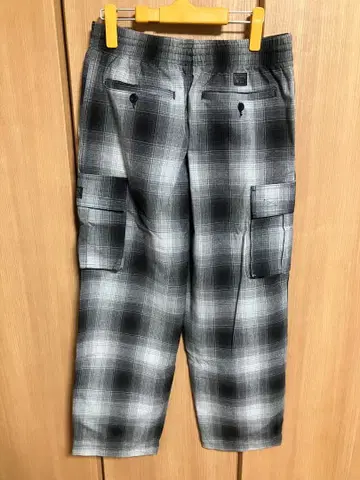 새상품 블랙 FB COUNTY 카고 팬츠 치카노 체크 무늬