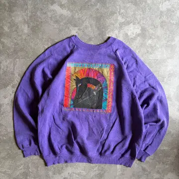 80s Hanes 로렐 버치 맨투맨 USA제 L 보라색 빈티지