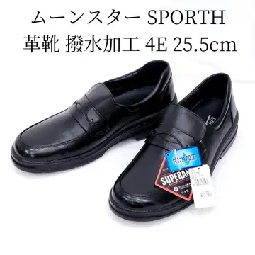 새상품 문스타 스포리스 남성용 가죽 신발 발수 가공 4E 25.5cm