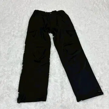 카고 팬츠 워크 팬츠 블랙 L 와이드 속기모 겨울 팬츠 편안함