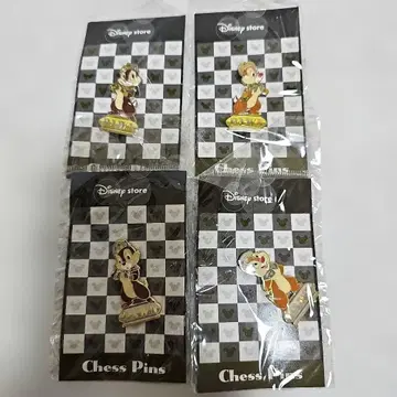 Disney Store 칩과 데일 체스 핀 배지 4개 세트
