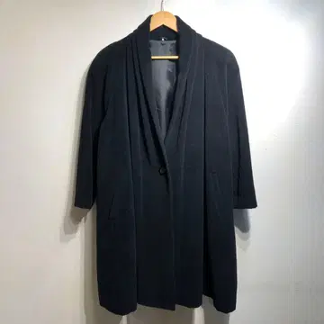 00년대 빈티지 아카이브 롱 코트 무지 블랙