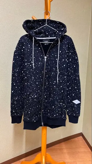 HALF MAN 별하늘 무늬 풀 집업 후드티