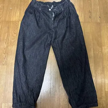 다크 데님 와이드 팬츠