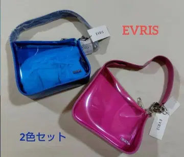 에브리리스 체인 모티브 클리어 핸드백 핑크 블루 세트