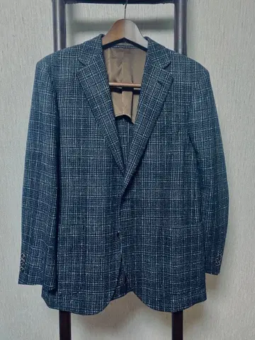 Wilkes Bashford 네이비 계열 체크 테일러드 자켓