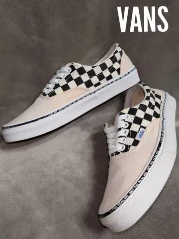 VANS ERA 핑크 체크 무늬 깃발 에라 스니커즈