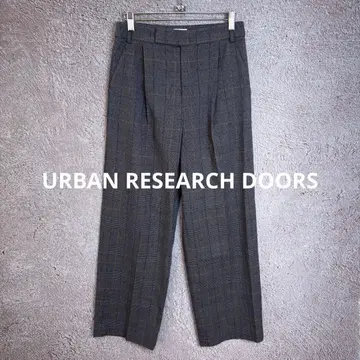 URBAN RESEARCH DOORS 글렌체크 턱 트라우저