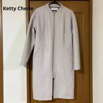 케티 셰리 옅은 그레이 롱 코트 집업 M