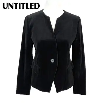 새상품급 UNTITLED 노카라 벨로아 자켓 원버튼 2 블랙