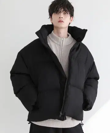 LILL 볼륨 하이넥 에코 다운 자켓 XL 블랙