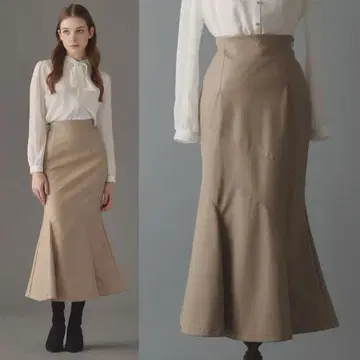 EmiriaWiz 에밀리아 위즈 인조 가죽 머메이드 스커트 베이지