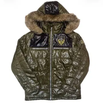 퍼 후드 다운 자켓 광택 y2k 헤이세이 갸루 00s