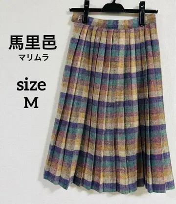 새상품급  마리무라 여성용 체크 무늬 스커트 M 사이즈
