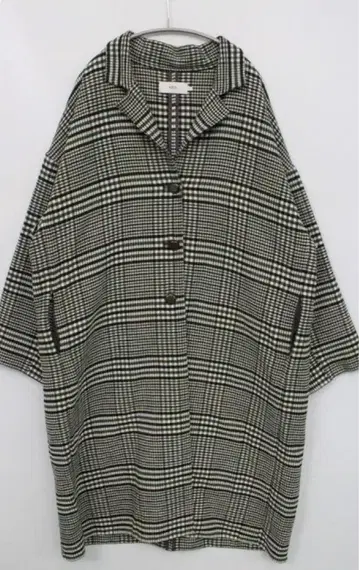 AZUL 아 줄 체크 무늬 오버 사이즈 코트