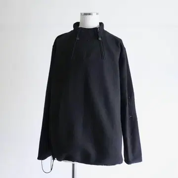 1990s 유로 구제 의류 패드 플리스 풀오버 자켓 블랙