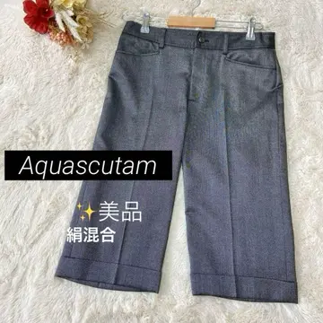 [Aquascutam] 고급스러움 실크 숏팬츠 큐롯 포멀 일본제