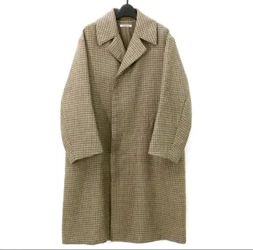 AURALEE 17AW DOUBLE FACE CHECK LONG COAT