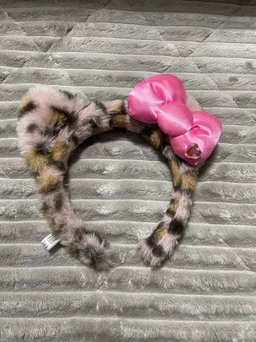 유니버셜 USJ 레오파드 무늬 퍼 머리띠